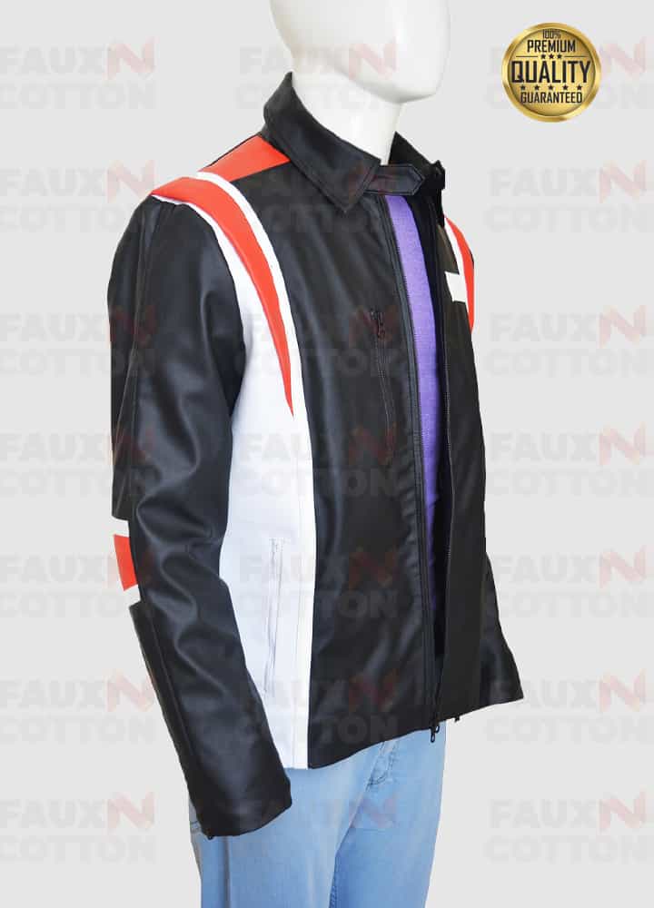 HUGH JACKMAN EDDIE THE EAGLE LEATHER JACKET HUGH JACKMAN EDDIE THE EAGLE LEATHER JACKET